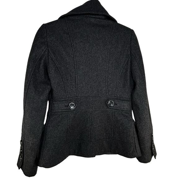 GUESS Wool Peacoat Charcoal Gray Double Breasted Dark Academia Women's Size S - Picture 3 of 7